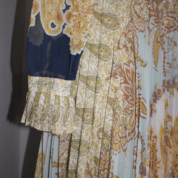 NWOT H&M Royal Wedding Pleated Chiffon Wrap Maxi Dress - Picture 7 of 13